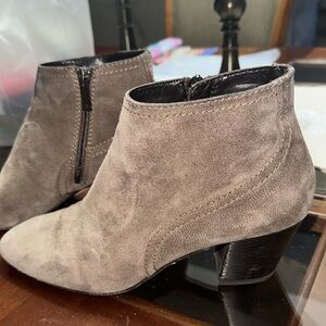 AQUATALIA Italian suede leather taupe grey booties, 8.5